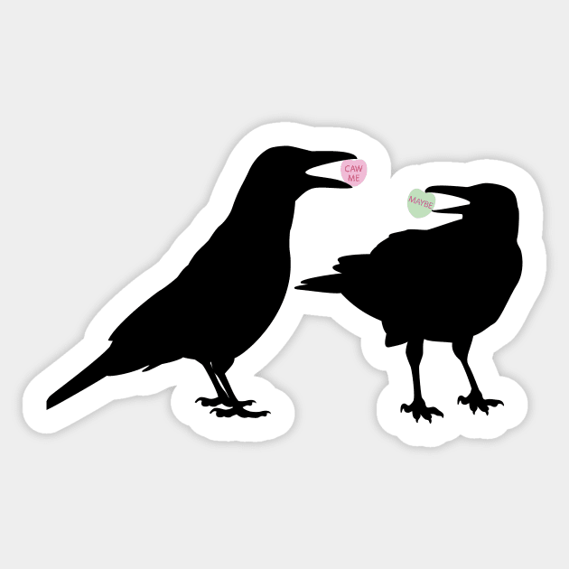 Valentine Candy Heart Crows Sticker by cottoncanvas